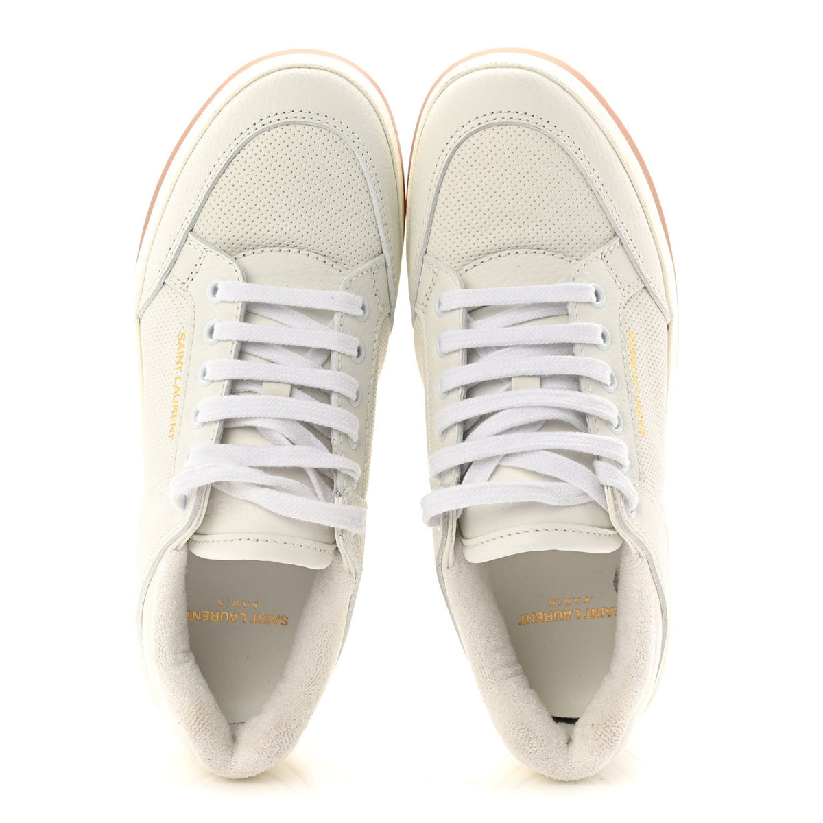Calfskin Perforated Womens Sneakers 38.5 White