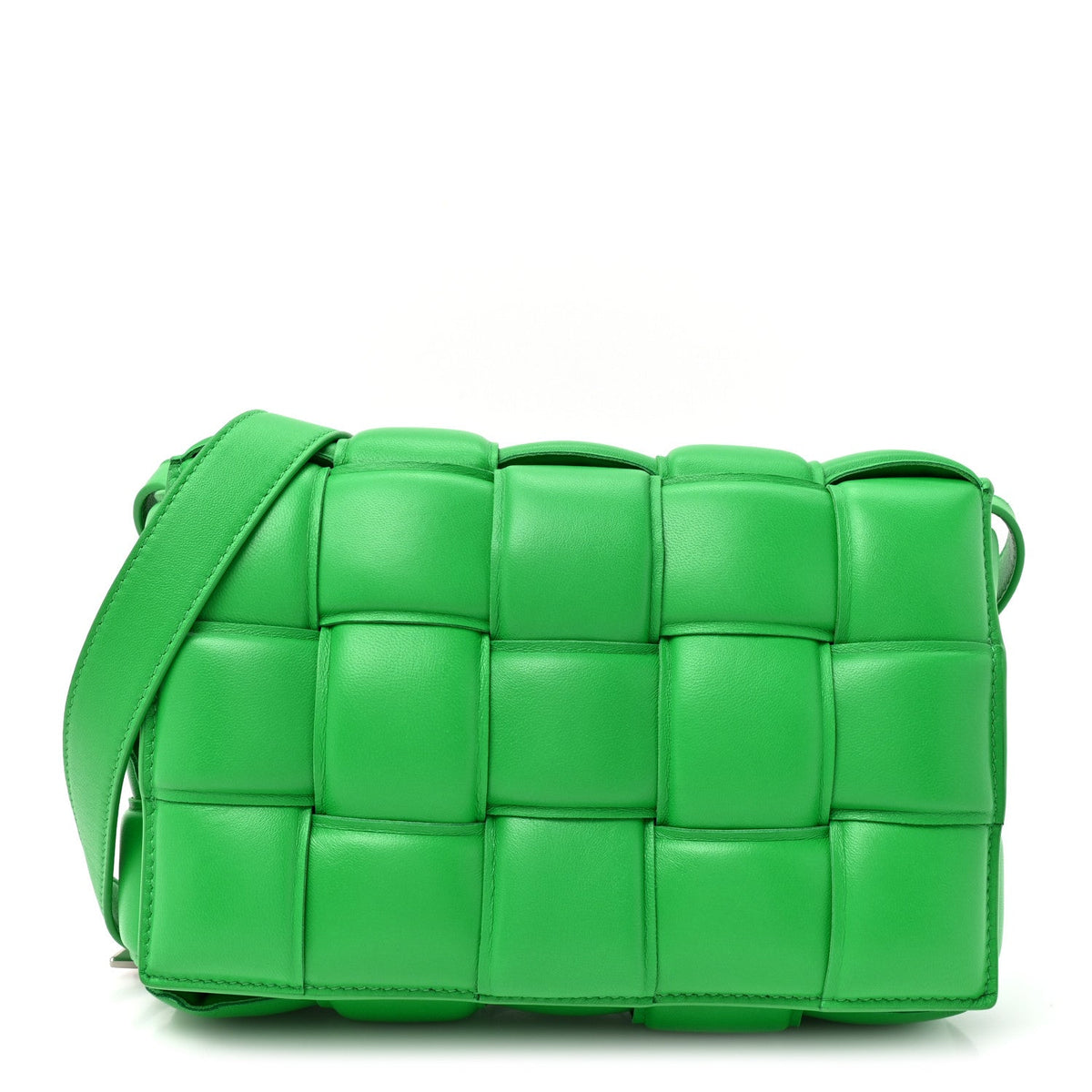 Nappa Maxi Intreccio Padded Cassette Crossbody Bag Parakeet