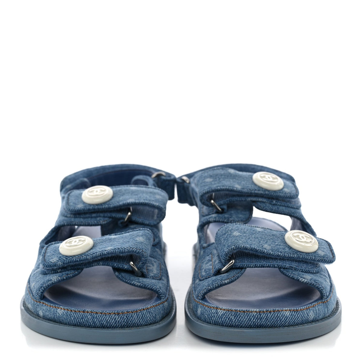 Printed Denim CC Dad Sandals 36 Light Blue
