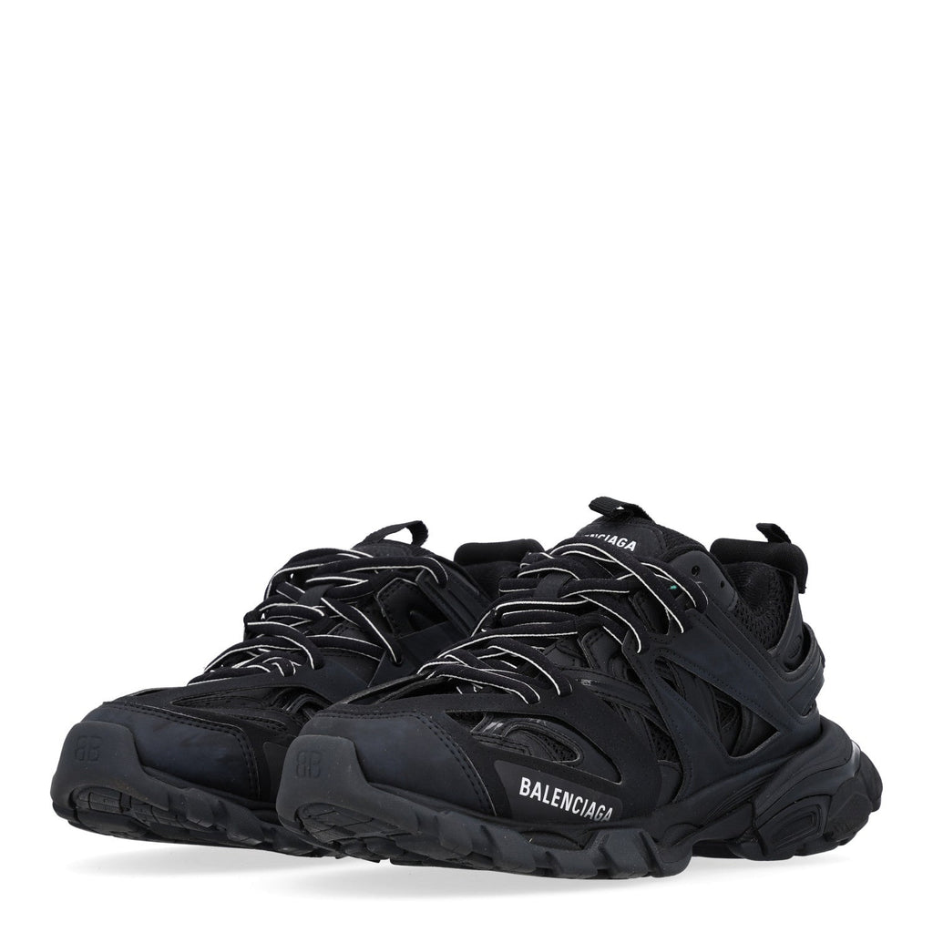 Rubber Mesh Fabric Womens Track Sneakers 38 Black