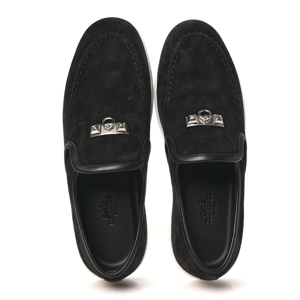 Suede Goatskin Nappa Jour Loafers 38 Black
