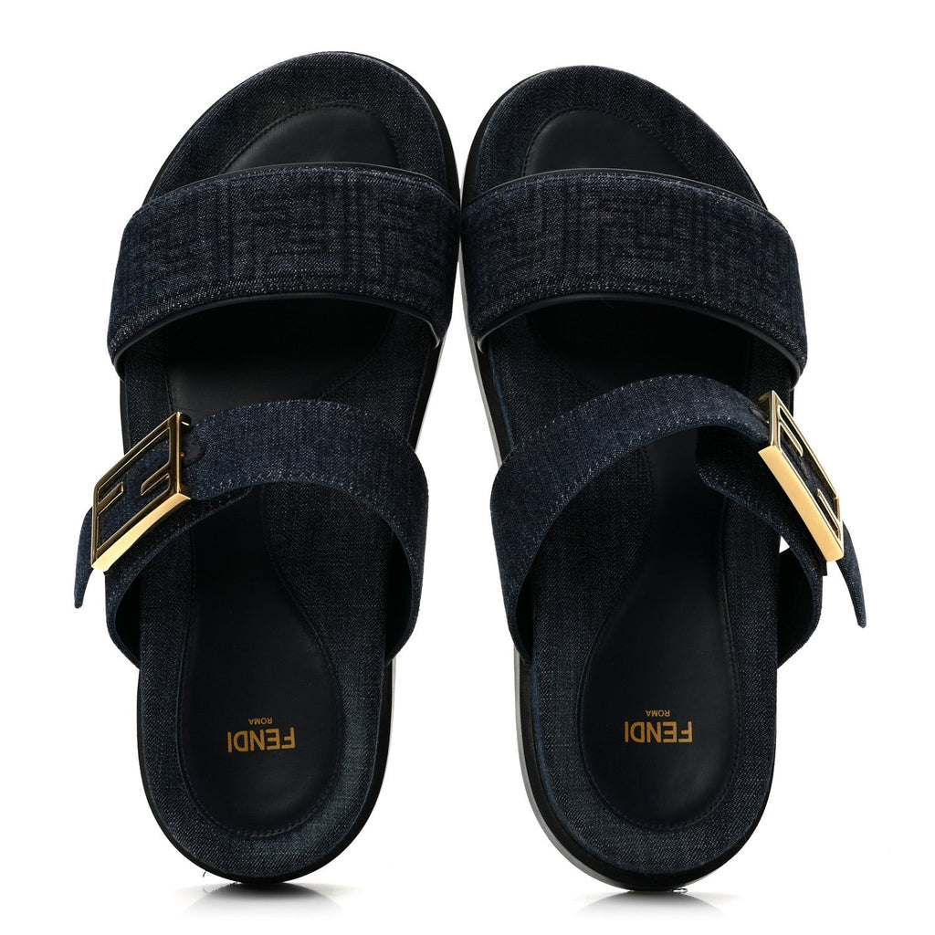 Denim FF Fendi Feel Sandals 38 Blue