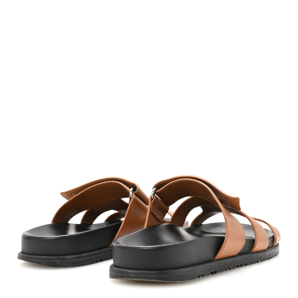 Calfskin Embroidered Womens Chypre Sandals 38 Natural