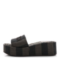 Jacquard Womens FF Sunshine Flatform Slide Sandals 39 Tabacco Black