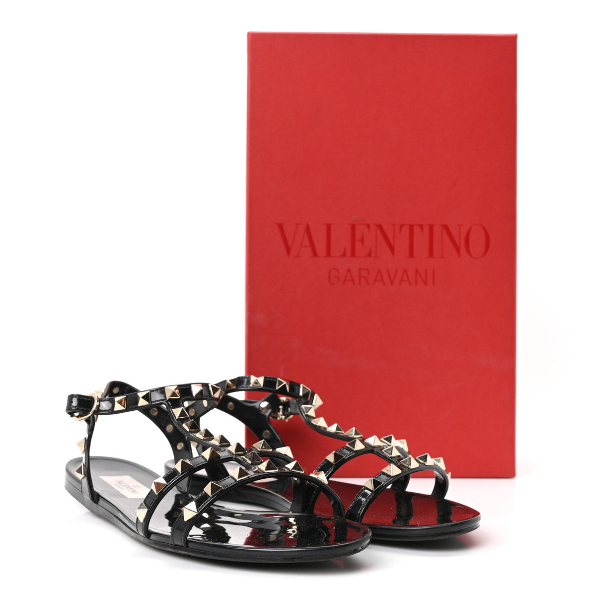 PVC Jelly Rockstud Caged Sandals 38 Black