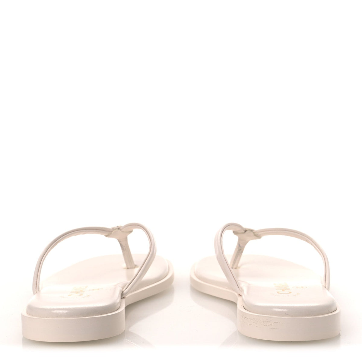 Goatskin CC Times Square Thong Sandals 37.5 White