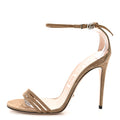 Kid Scamosciato GG Ankle Strap High Heel Sandals 37.5 Taupe