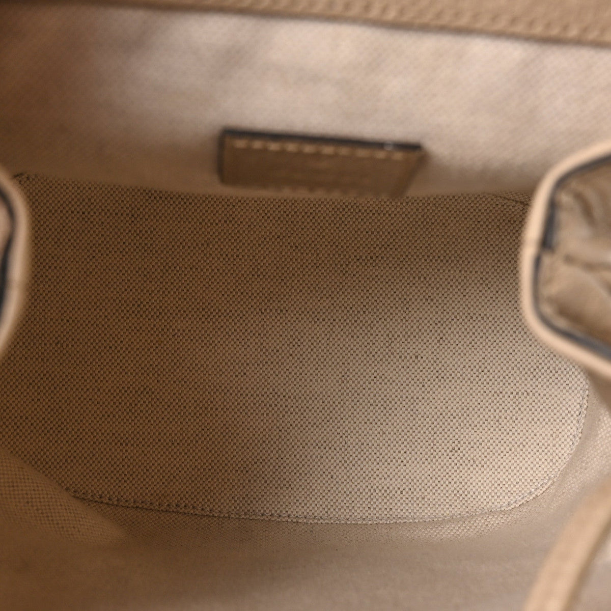 GG Supreme Monogram Textured Dollar Calfskin Web Mini Chain Drawstring Backpack Beige Mystic White Oatmeal