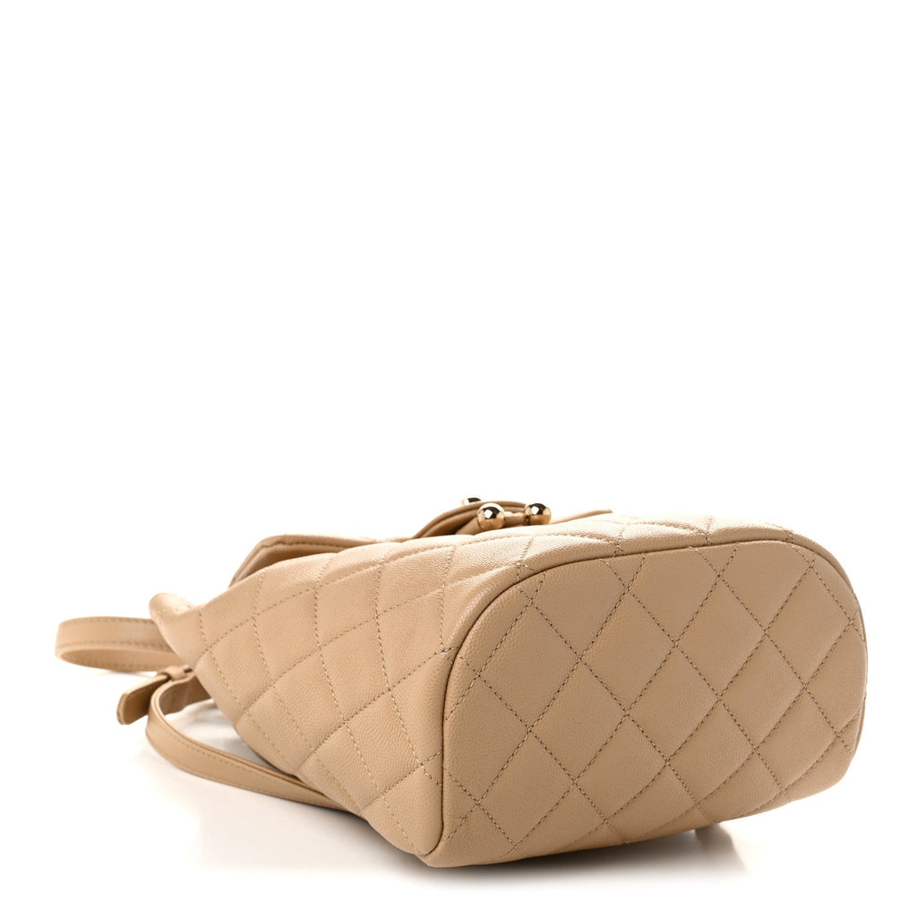 Caviar Quilted Mini Urban Spirit Backpack Beige