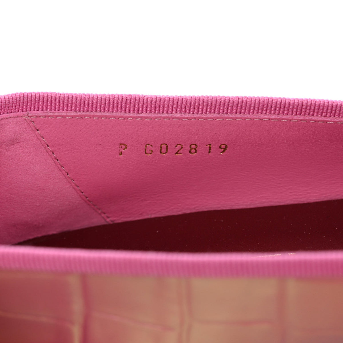 Iridescent Crocodile Embossed Ballerina Flats 36.5 Pink