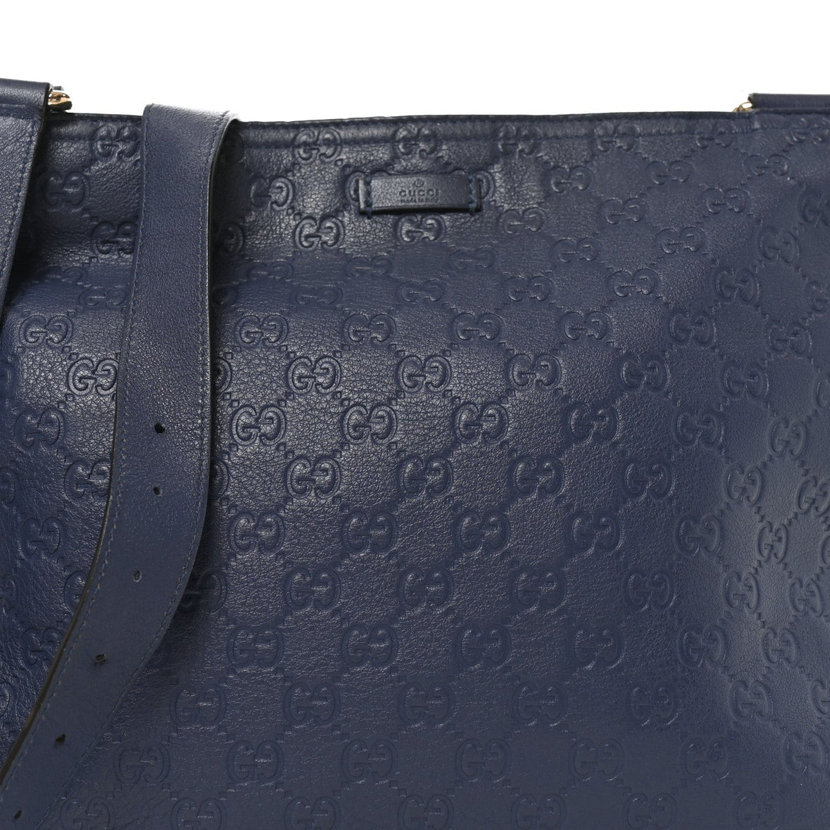 Guccissima Medium Flat Messenger Bag Navy