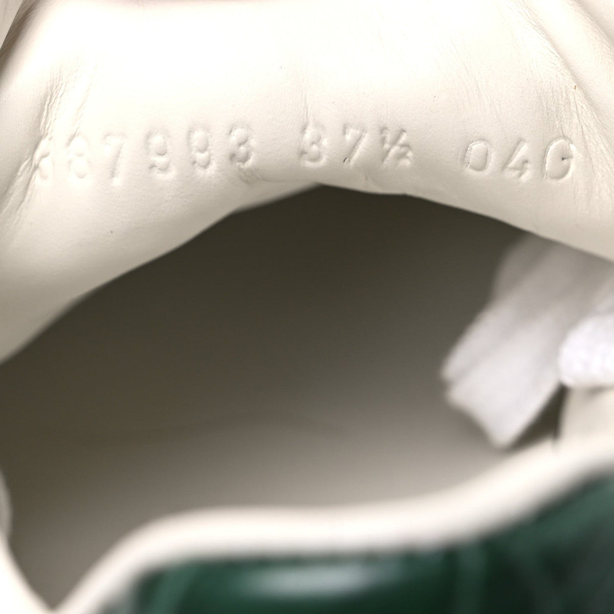 Calfskin Crocodile Web Womens Ace Sneakers 37.5 White Green