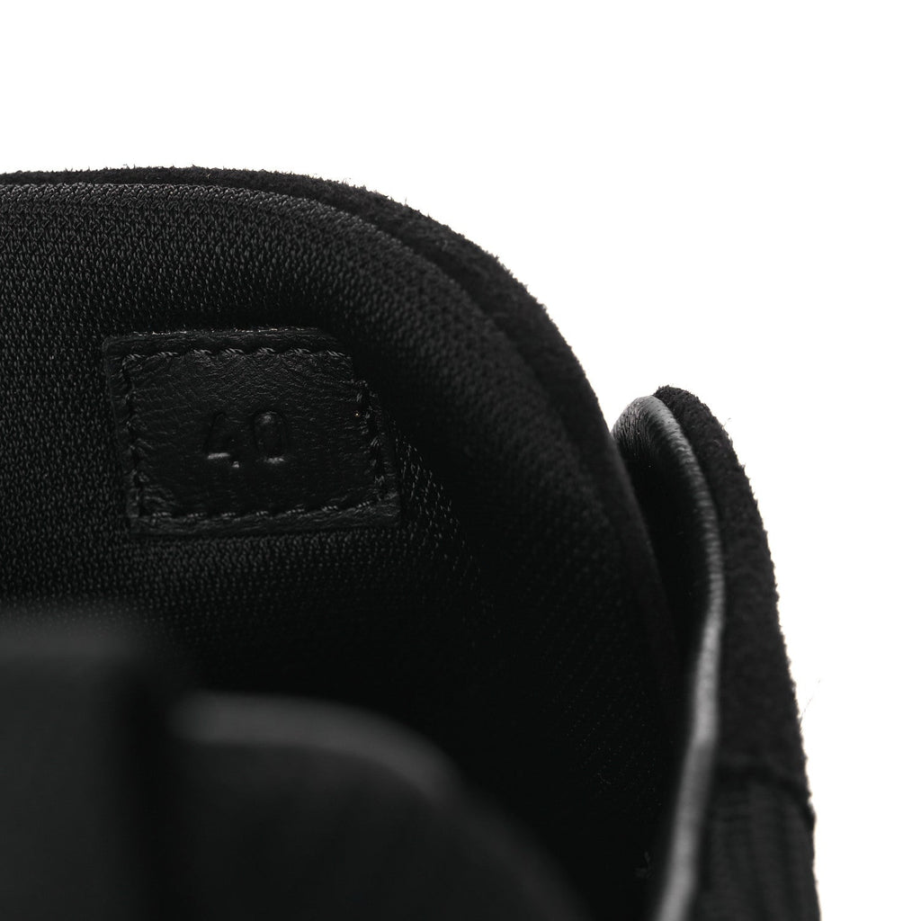 Textured Mesh Suede Goatskin Bouncing Sneakers 40 Black