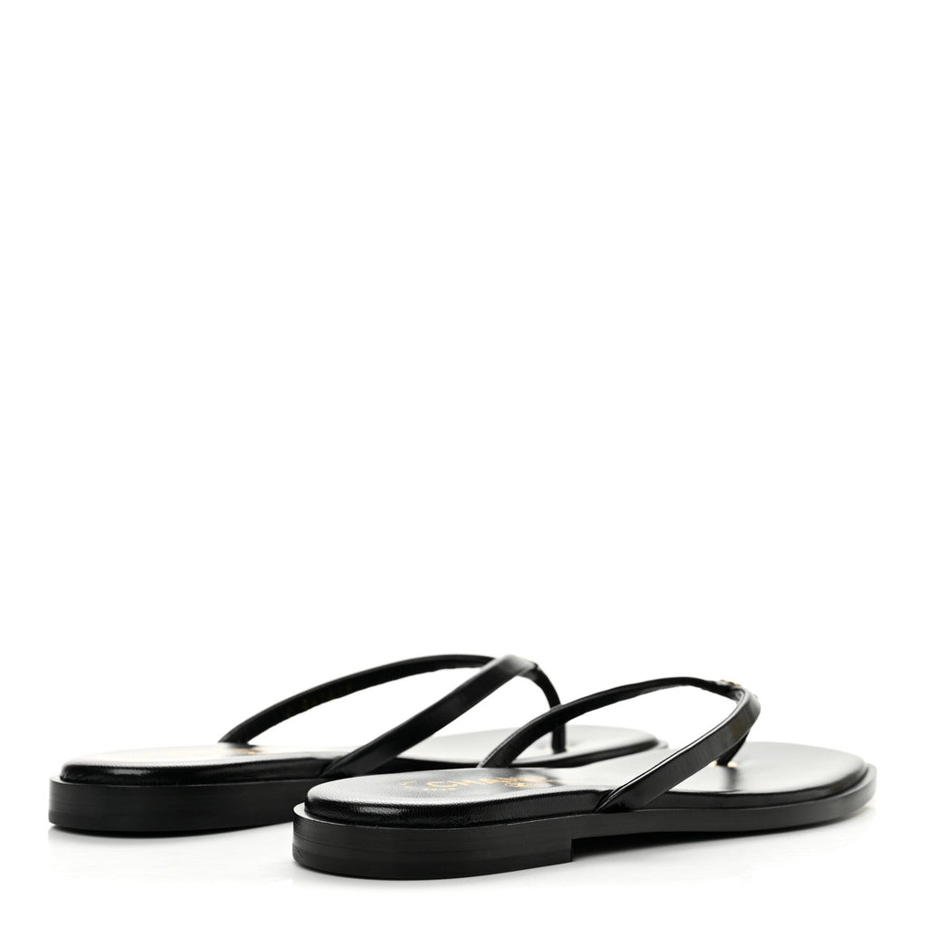 Goatskin CC Times Square Thong Sandals 39 Black