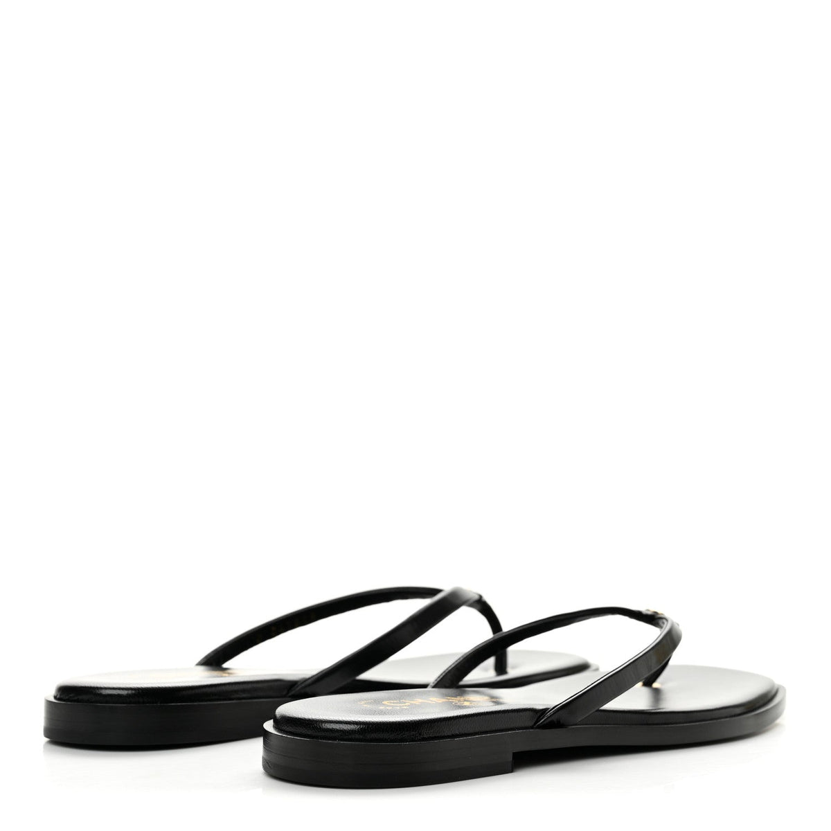 Goatskin CC Times Square Thong Sandals 39 Black