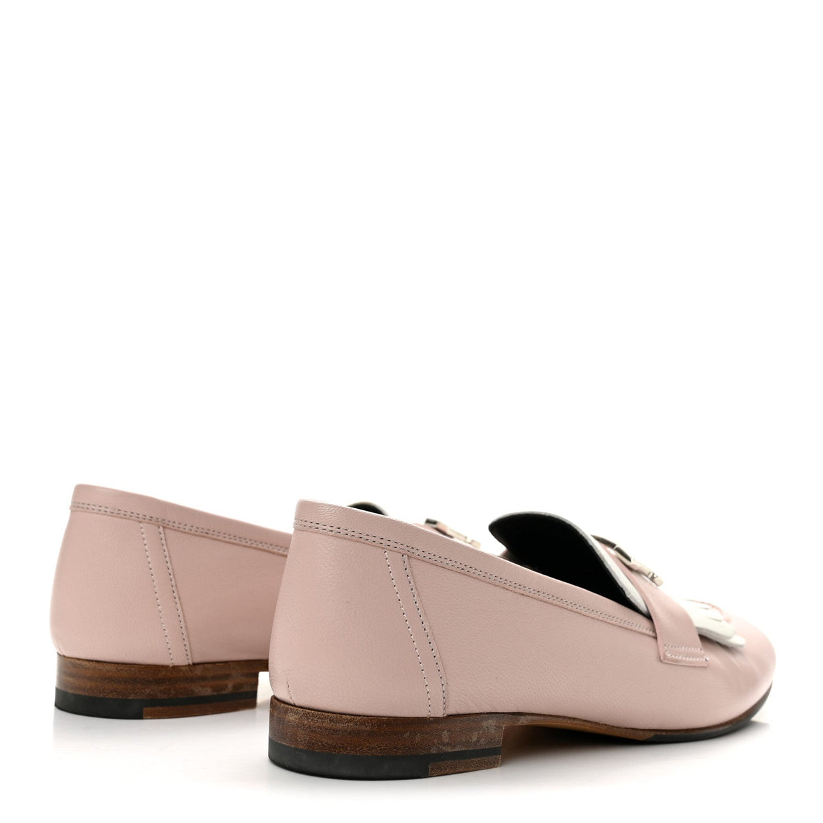 Goatskin Womens Royal Loafers 37.5 Rose Porcelain White