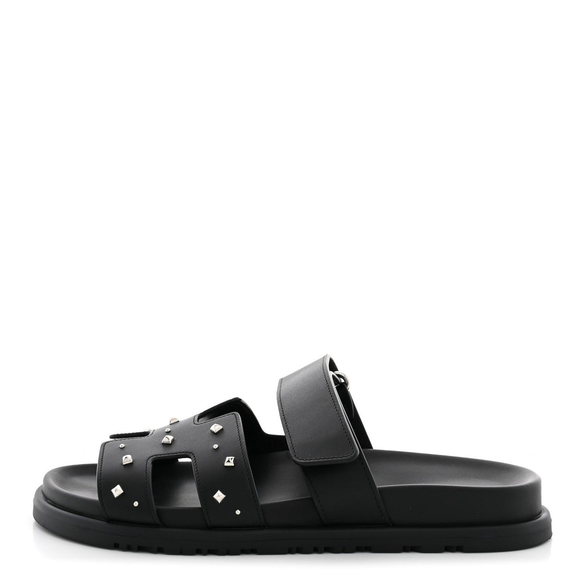 Calfskin Medor Studded Womens Chypre Sandals 37.5 Black