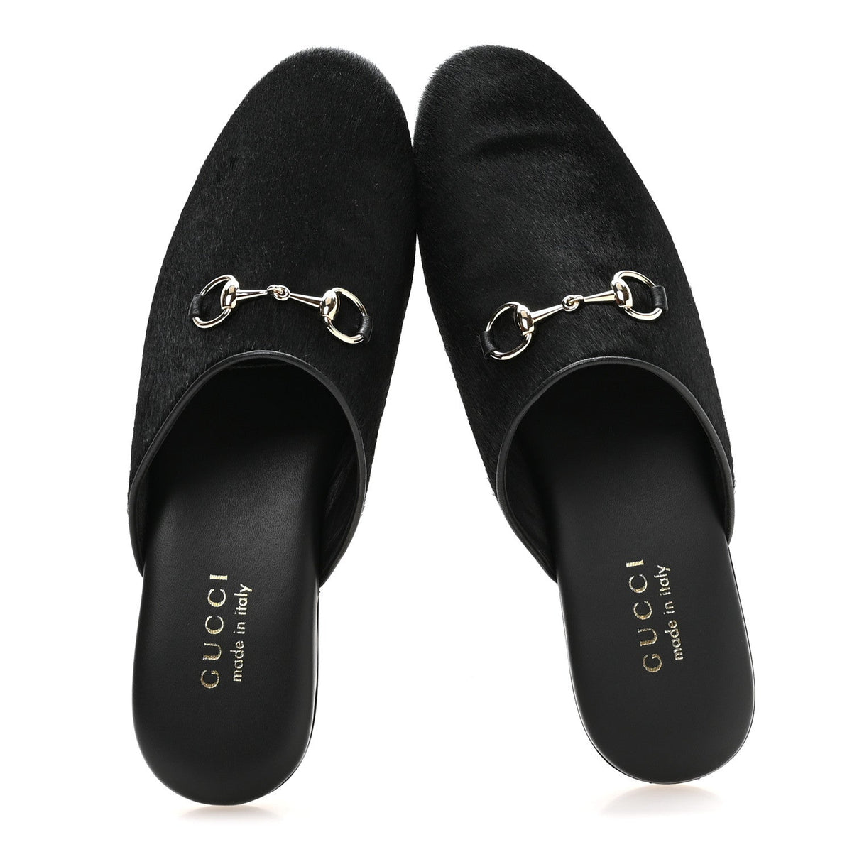 Fur Horsebit Womens Mules 37.5 Black