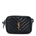 Calfskin Matelasse Monogram Lou Belt Bag Black Deep Marine