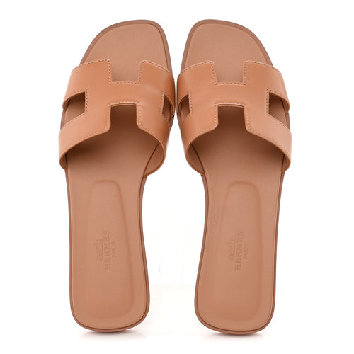 Box Calfskin Oran Sandals 37.5 Granit Rose