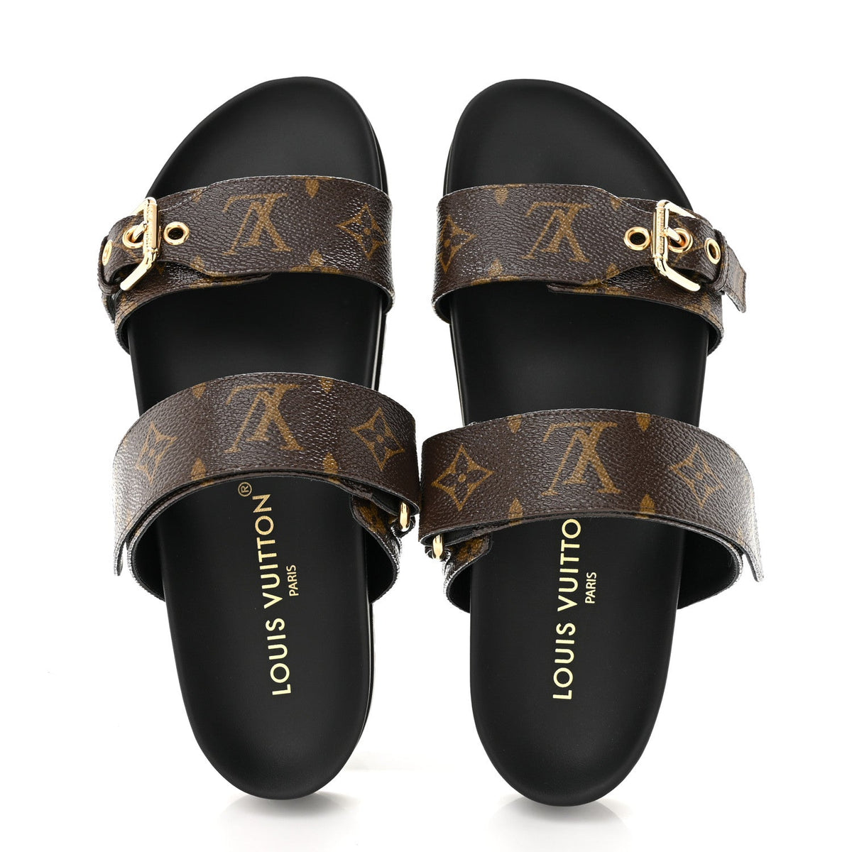 Monogram Bom Dia Mule Sandals 38.5 Black