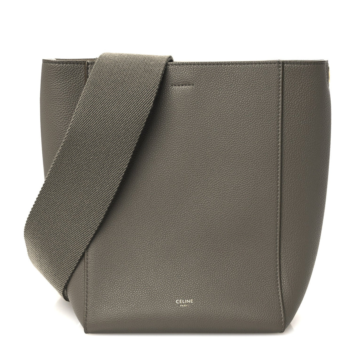 Soft Grained Calfskin Small Sangle Bucket Bag Taupe