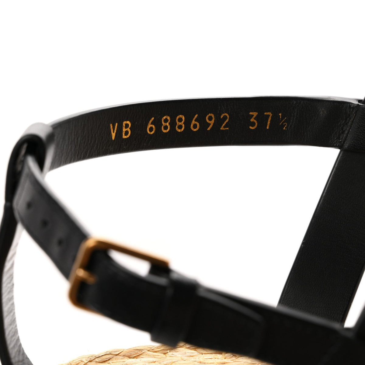 Calfskin Raffia Cassandra Monogram Sandals 37.5 Black
