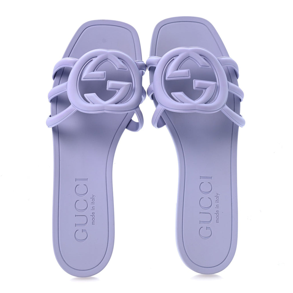 Rubber Interlocking G Womens Slide Sandals 40 Roger Glicine