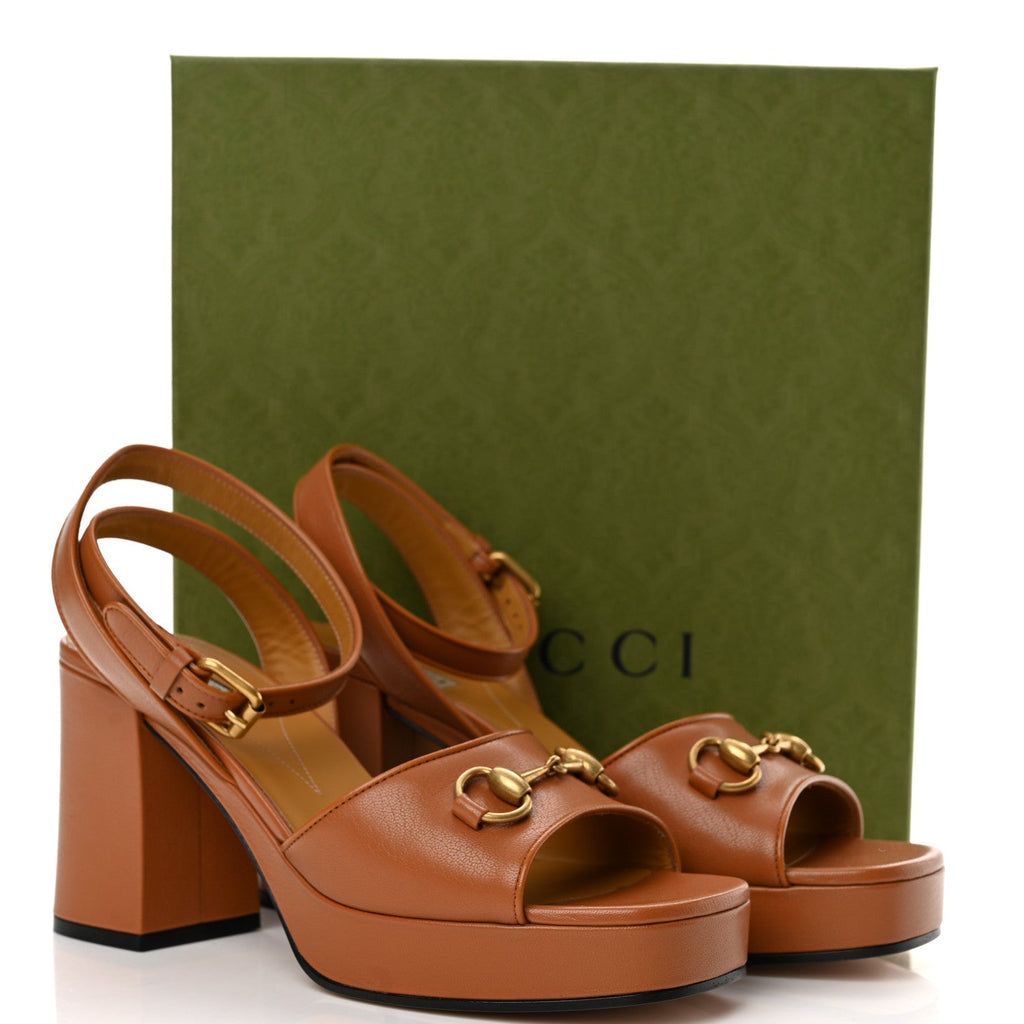Quentin Granada Kid Horsebit 25/60mm Platform Sandals 40.5 Harness Brown