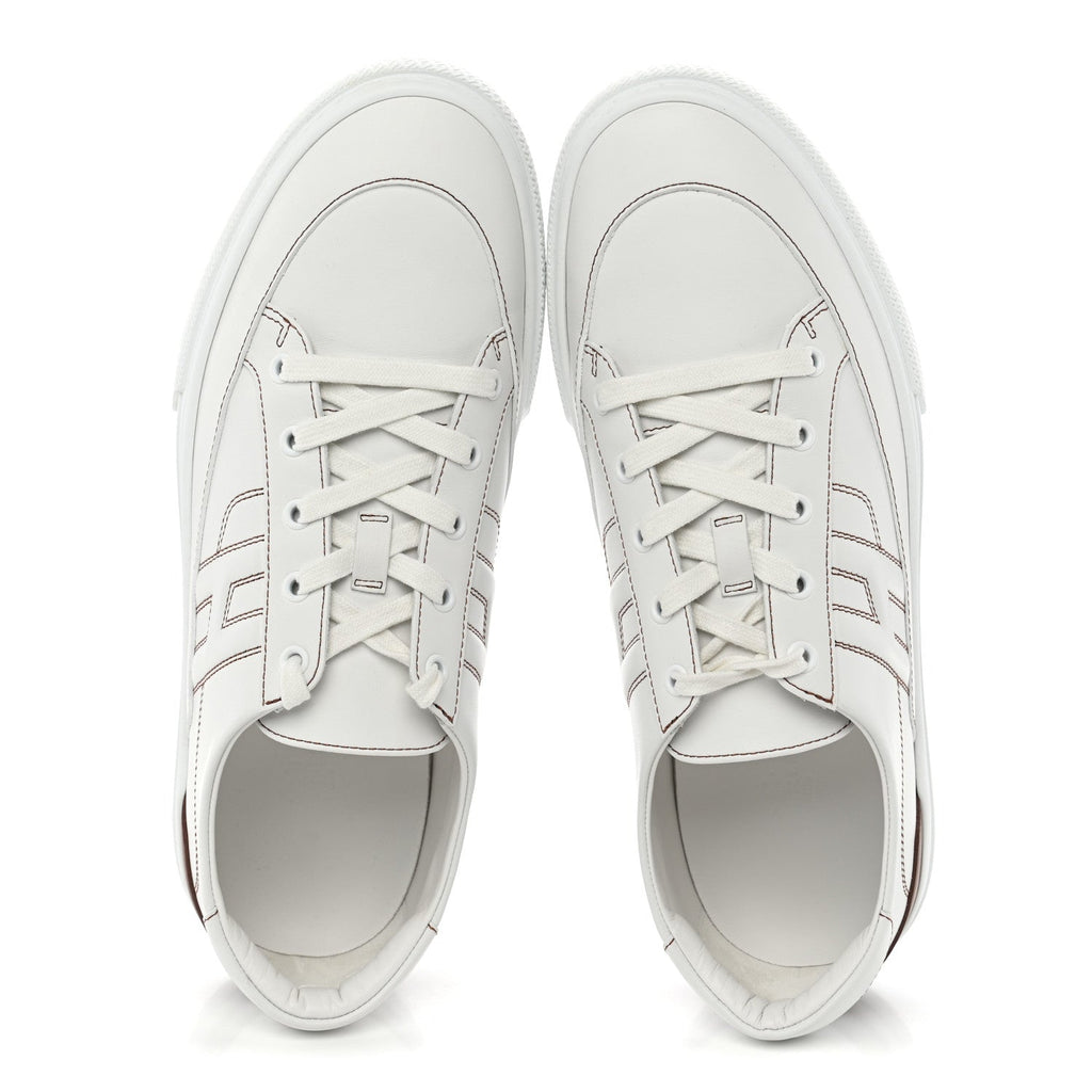 Calfskin Mens Deep Sneakers 44.5 White Gold