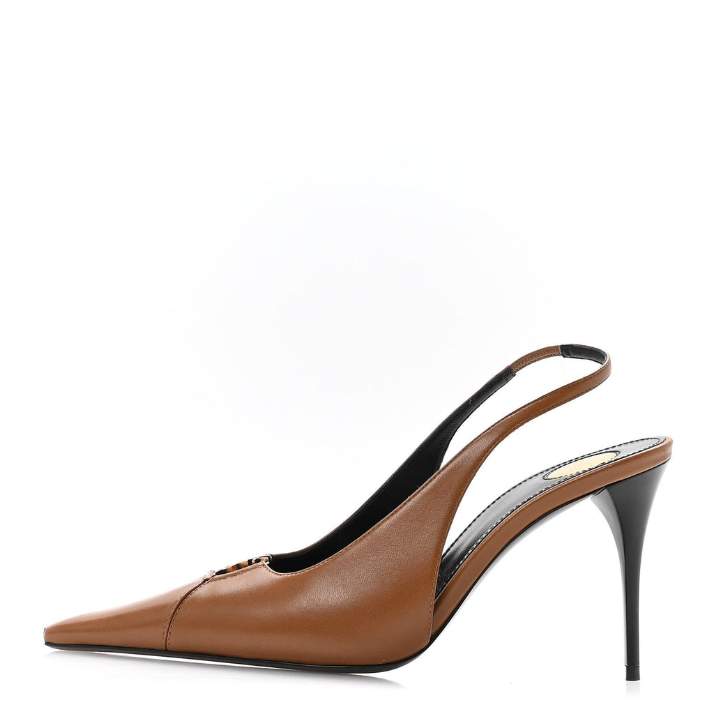 Nappa Babylone Breteuil Slingback Pumps 36 Macadamia