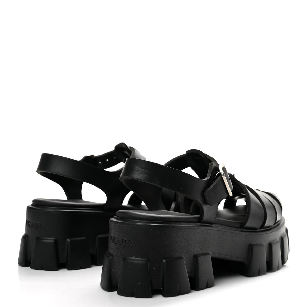 Foam Rubber Triangle Logo Monolith 55mm Cage Sandals 38 Black