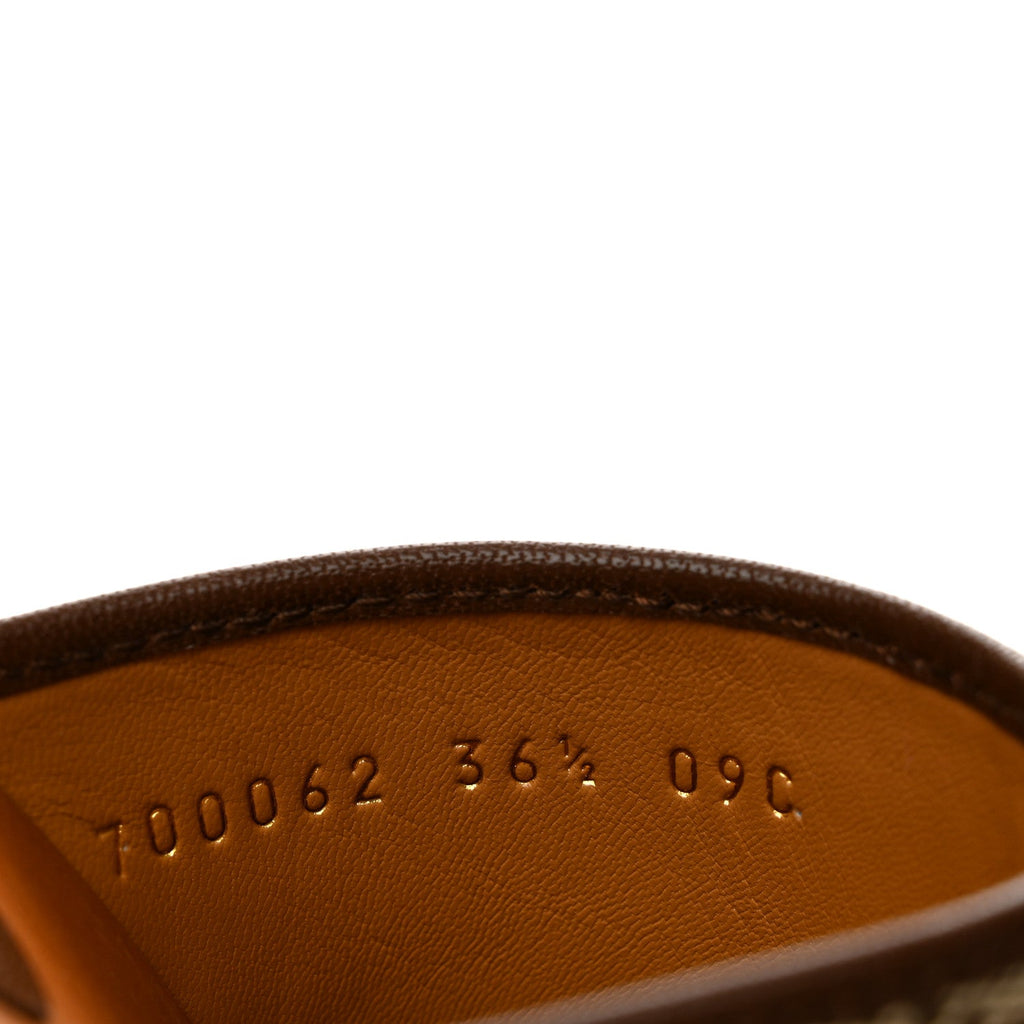 Monogram Goatskin Horsebit Clog Mules 36.5 Beige Ebony Brown Sugar