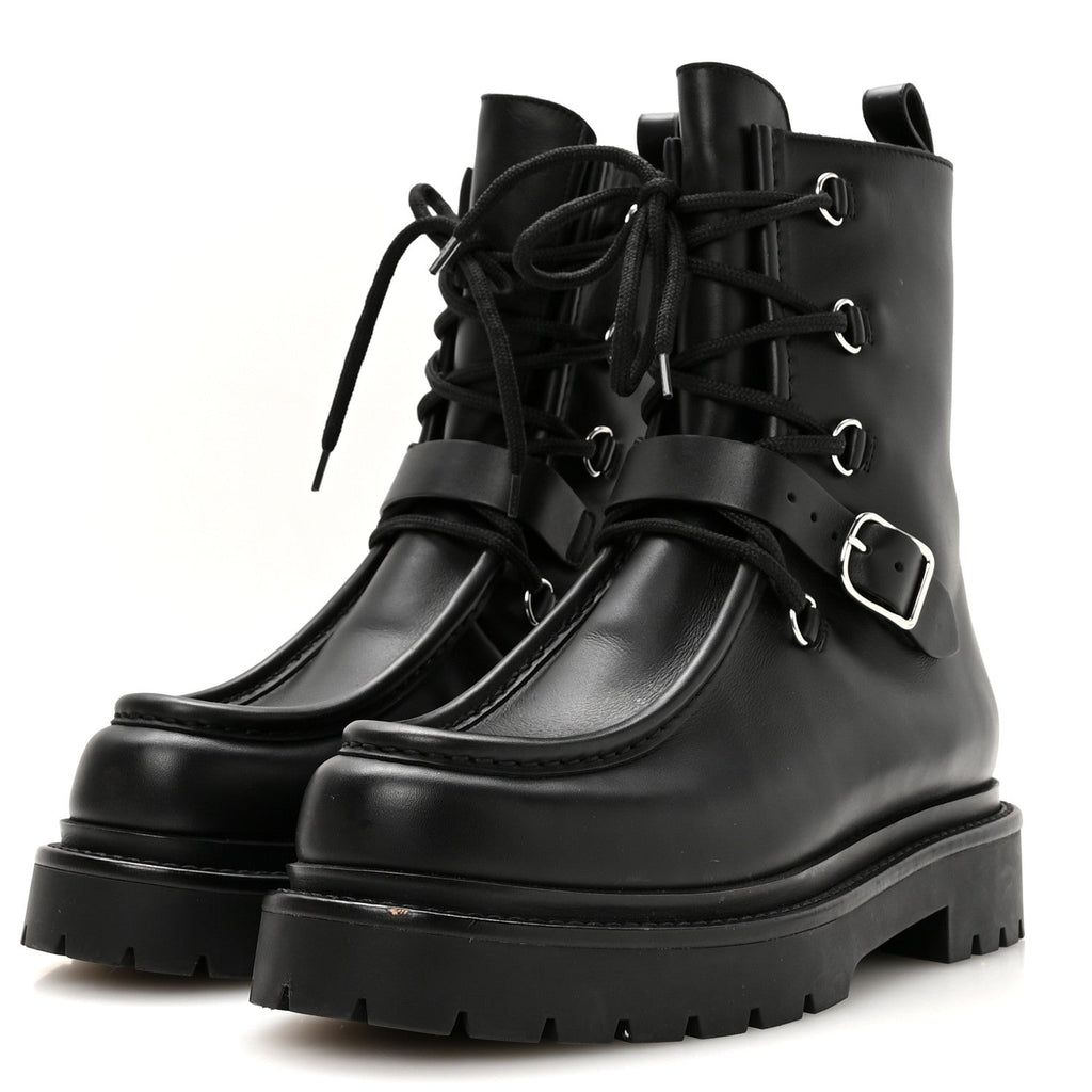 Calfskin Land Ankle Boots 38 Black