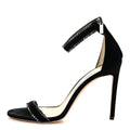 Crystal Suede Pumps 39.5 Black