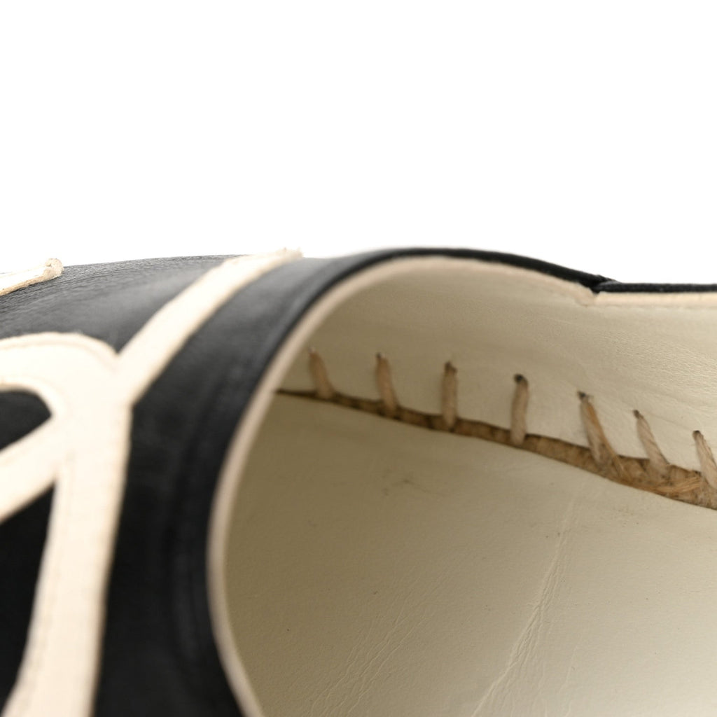 Lambskin CC Espadrilles 37 Black White Dark Grey