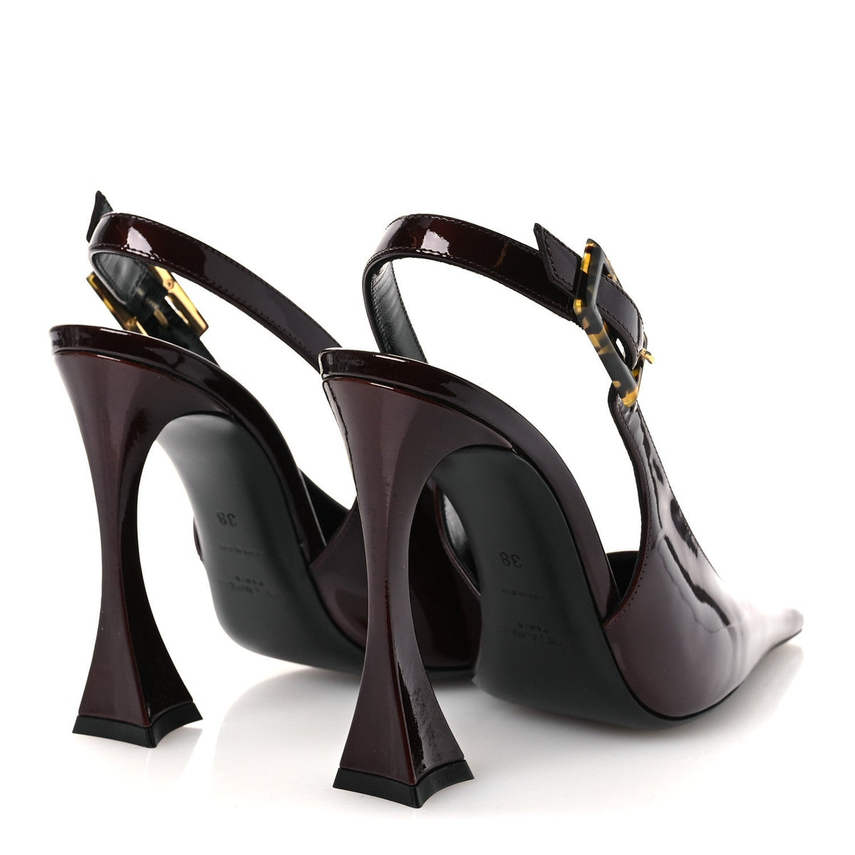 Vernice Gloss Dune 110 Slingback Pumps 38 38 Marron Glace