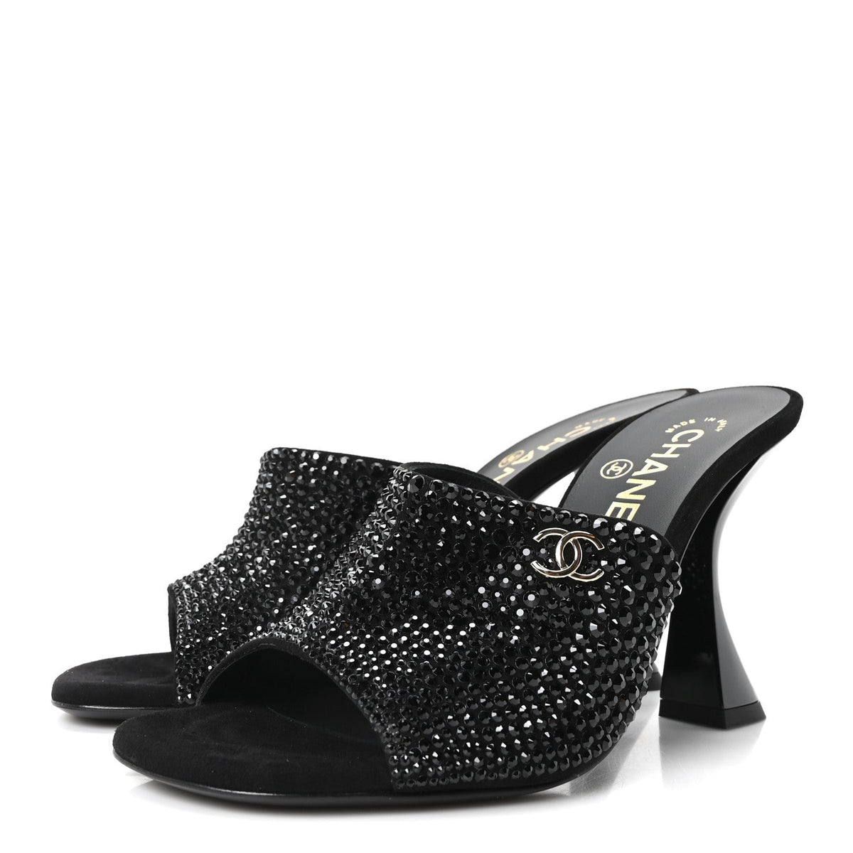 Crystal Strass CC Mules Sandals 36.5 Black