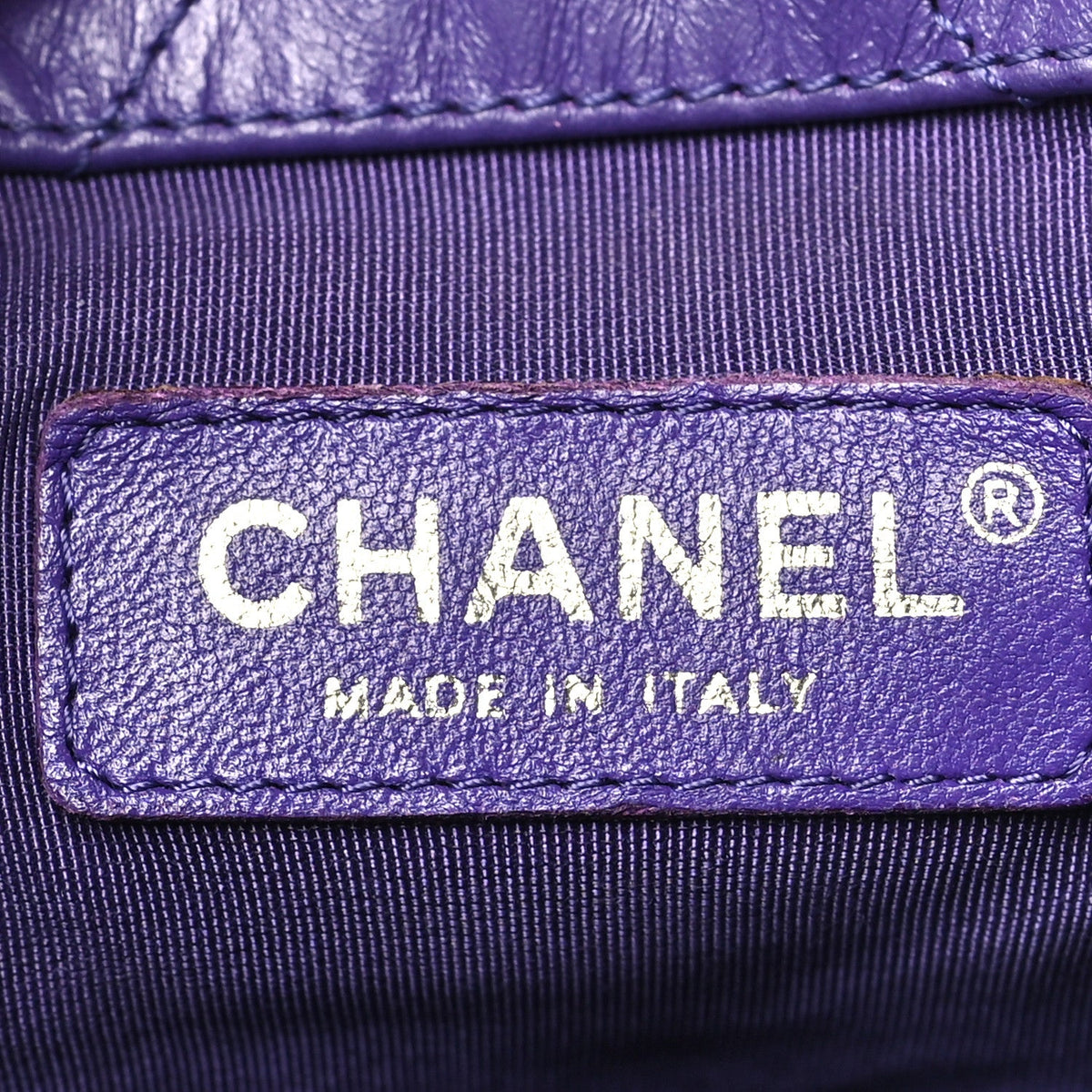 Aged Calfskin Chevron Quilted Small Gabrielle Backpack Purple