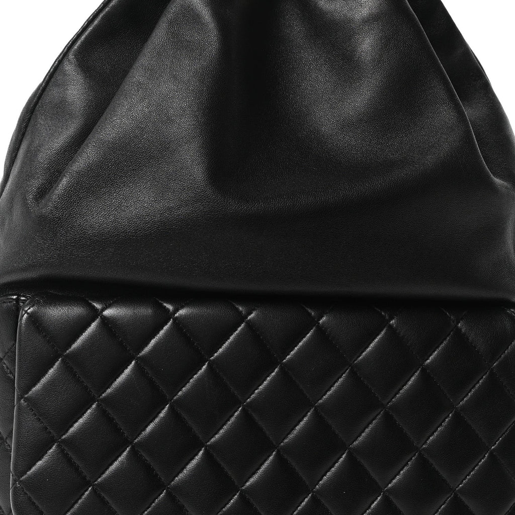 Lambskin Quilted Large in Seoul Backpack Black