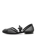 Mesh Grosgrain Mary Janes Flats 37 Black