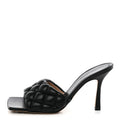 Nappa Matelasse Padded Mule Sandals 39 Black
