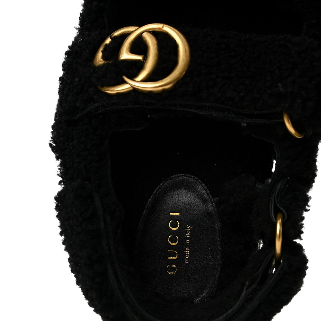 Shearling Double G Womens Dad Sandals 36.5 Black