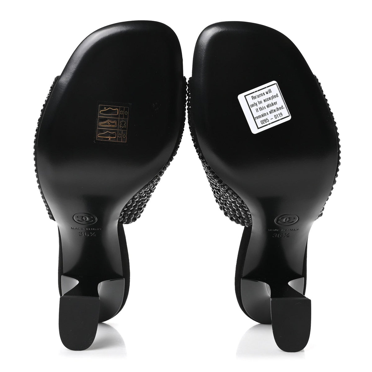 Crystal Strass CC Mules Sandals 36.5 Black