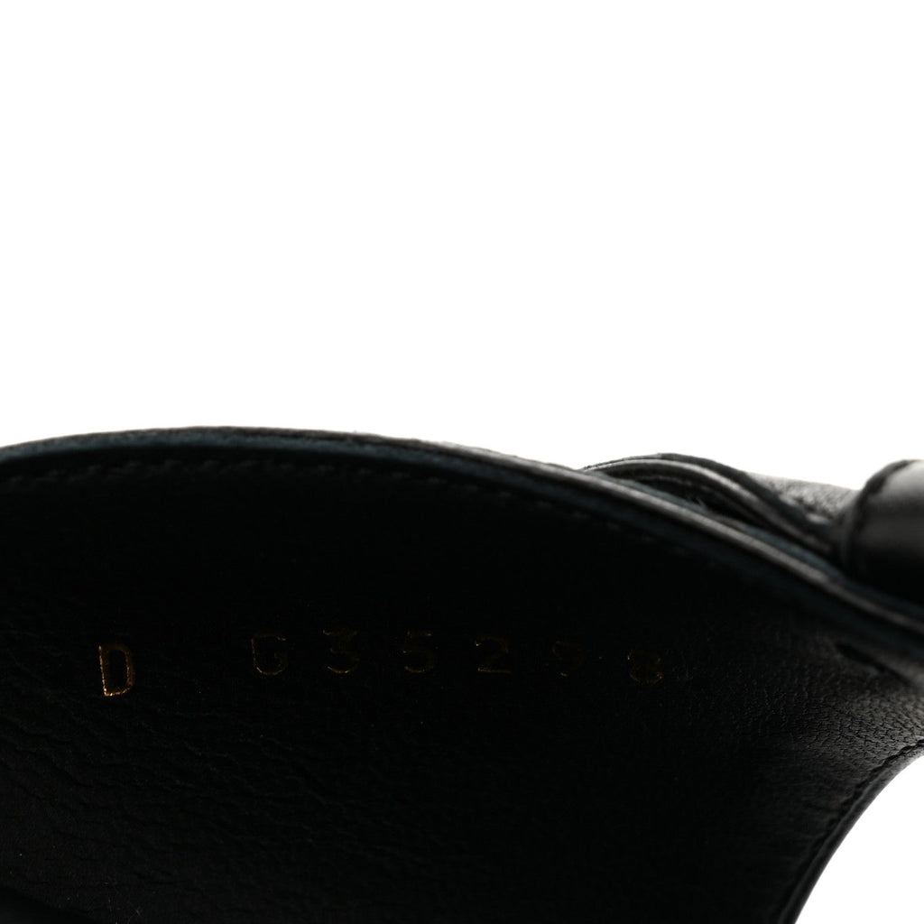Lambskin Bow CC Flat Sandals 38.5 Black