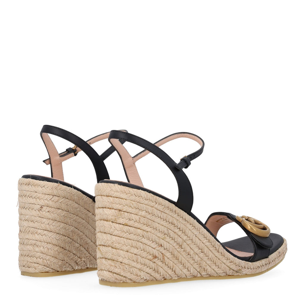 Galassia Aitana Espadrille 10/95mm Wedge Sandals 39.5 Black
