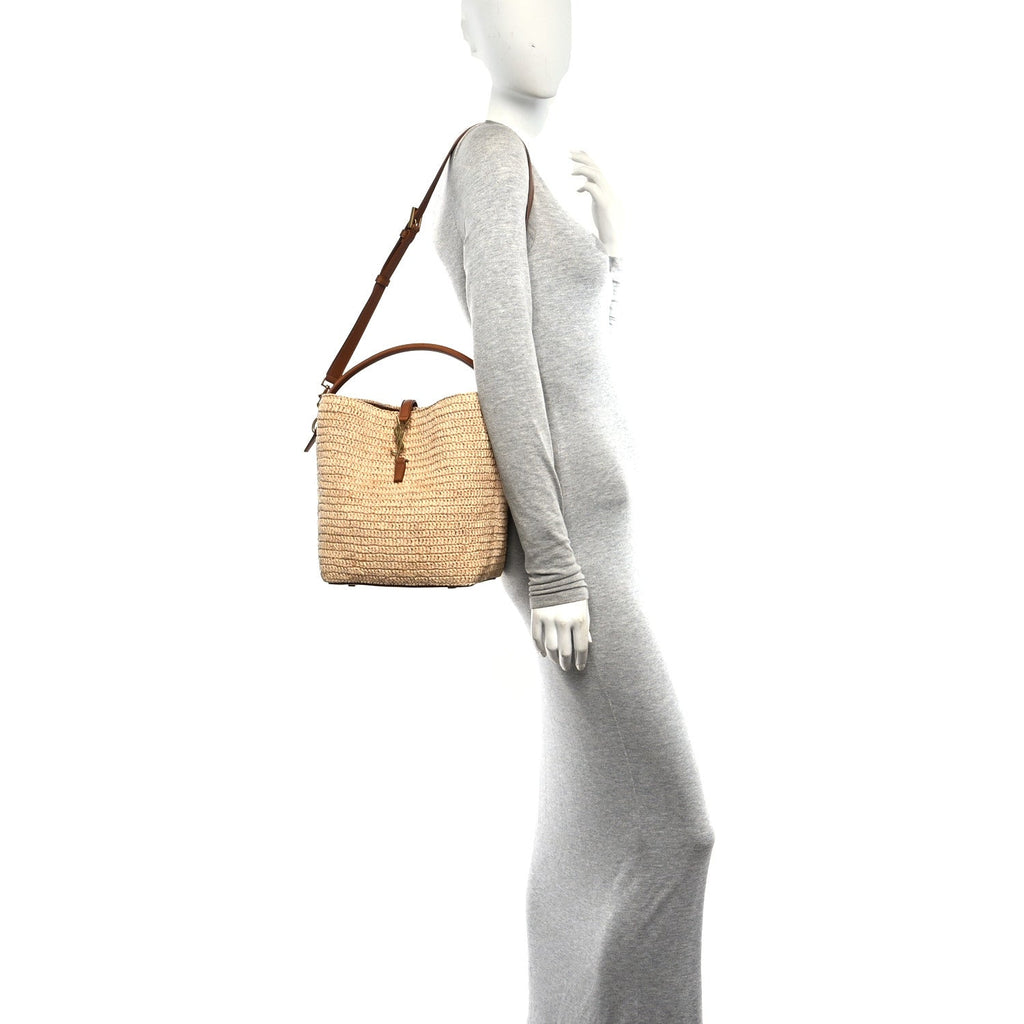 Raffia Vegetable Le 37 Bucket Bag Naturel Brick