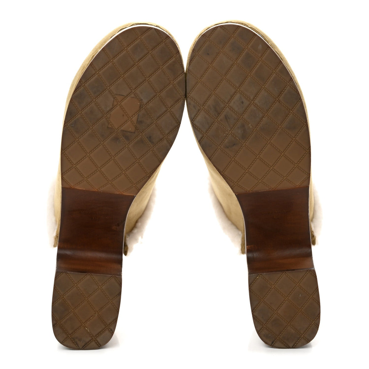 Suede Shearling CC Clogs 40 Beige