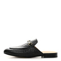 Glamour Calfskin Guccissima Womens Princetown Slippers 38 Black