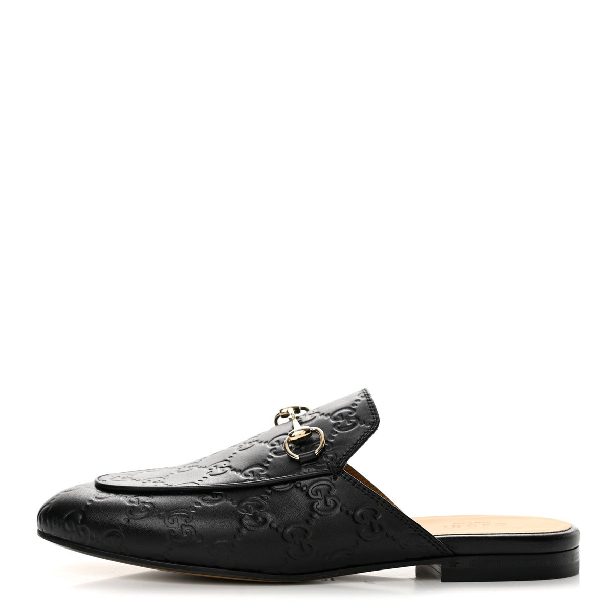 Glamour Calfskin Guccissima Womens Princetown Slippers 38 Black